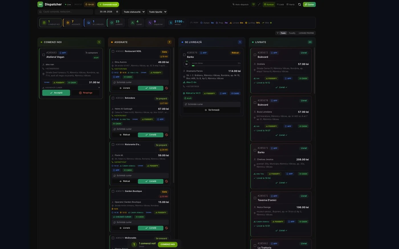 Dispatcher, live board (dark)